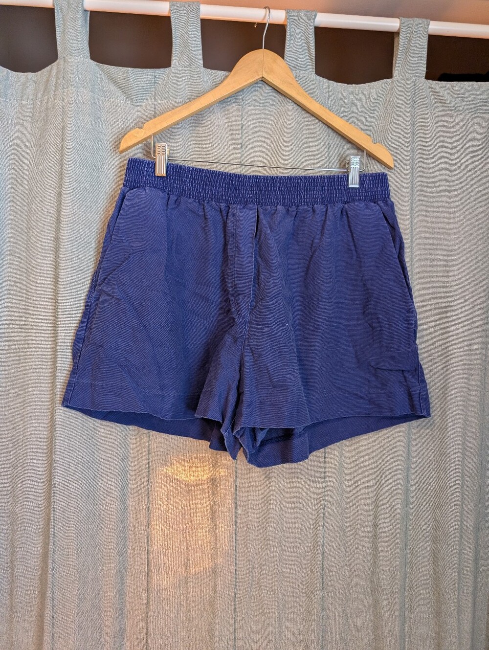 Women’s Purple Lilac Linen Blend Elastic Waist Shorts